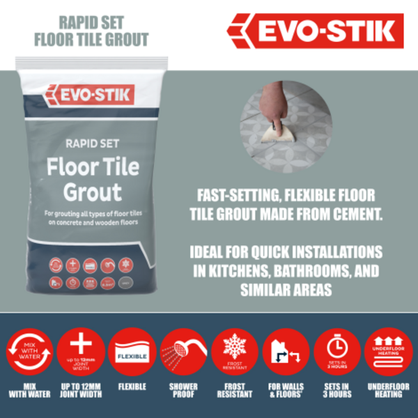 evostik uk rapid floor tile grout product image