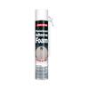 Evostik Plasterboard Adhesive Foam aerosol can with applicator tube shown as a product packshot on a neutral background, designed for bonding plasterboard, insulation boards, floorboards and bathroom boards with a fast-curing foam adhesive.