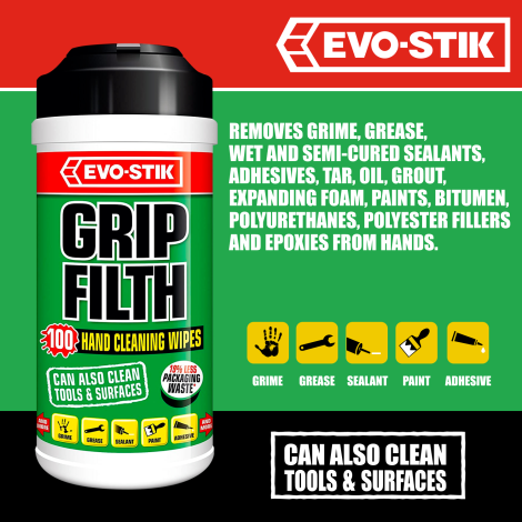 EVO-STIK Grip Filth Wipes - Benefits 3