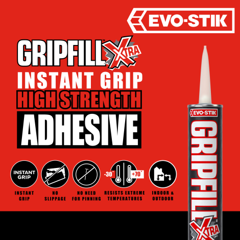 EVO-STIK GRIPFILL™ XTRA Instant Grab Gap-Filling Adhesive - Benefits 1