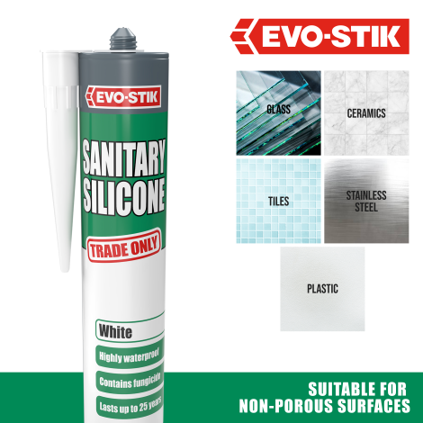 EVO-STIK Sanitary Silicone (White)