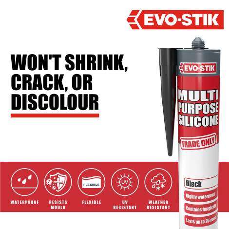 EVO-STIK Multi-Purpose Silicone Sealant - Won't stain