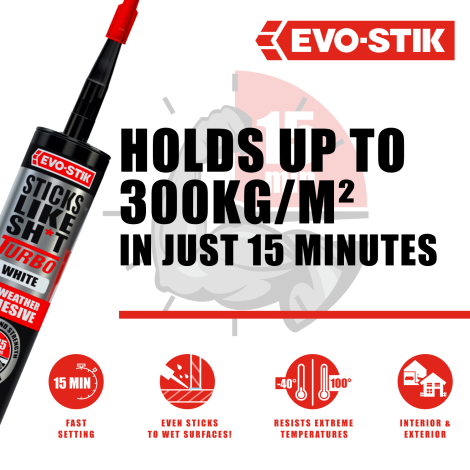 EVO-STIK Sticks Like Sh*t Turbo White 290ml