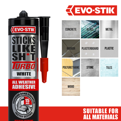 EVO-STIK Sticks Like Sh*t Turbo Clear 290ml - Benefits 2
